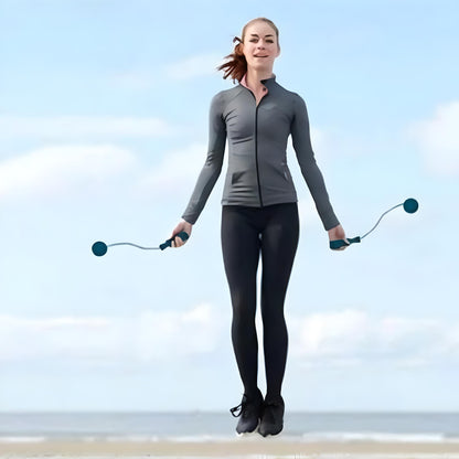 femme saute corde a sauter sans fil plage